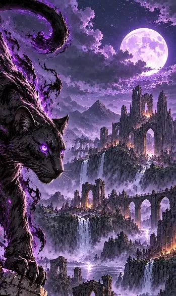 Nocturna, panther of the ruins